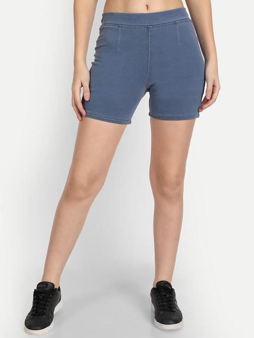 women light blue denim shorts - 20386970 - Very Small Image - 1