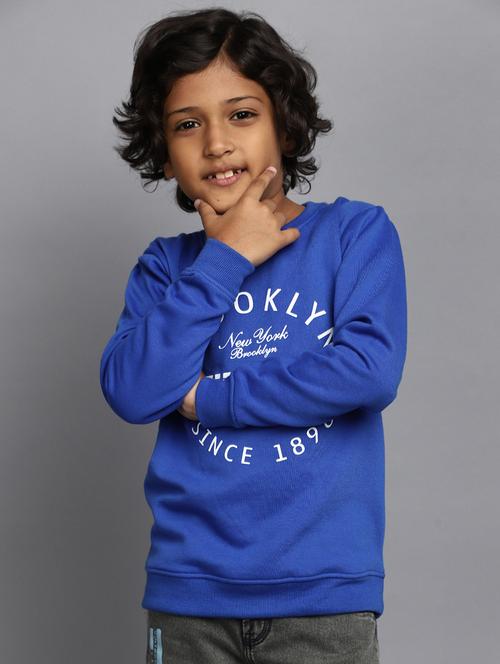 blue cotton chest print sweatshirt - 20400255 - Very Small Image - 1