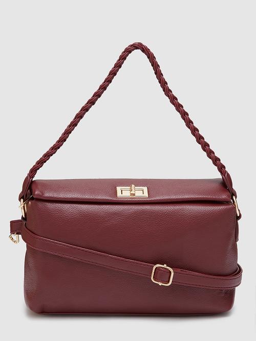 women solid leatherette (pu) regular handbag - 20405828 - Very Small Image - 1