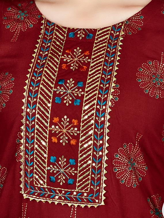 foil print kurta pant set - 20410215 - Standard Image - 3