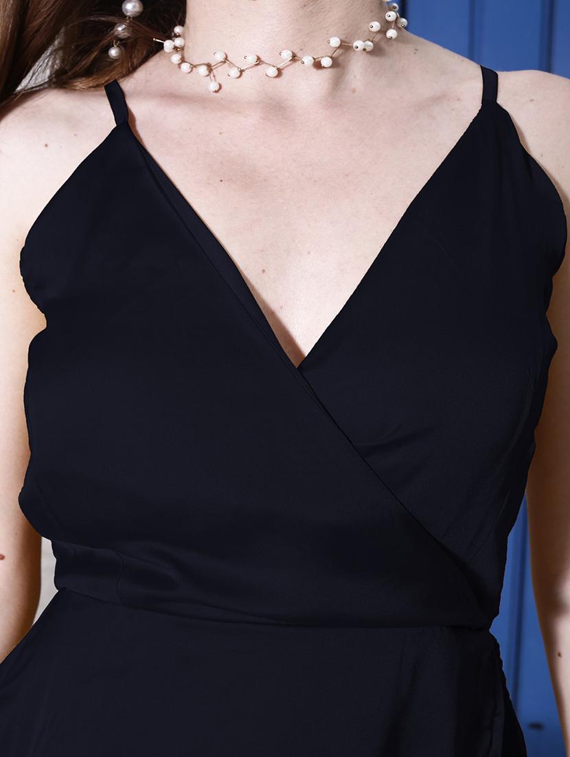 black solid wrap dress - 20427273 - Zoom Image - 4