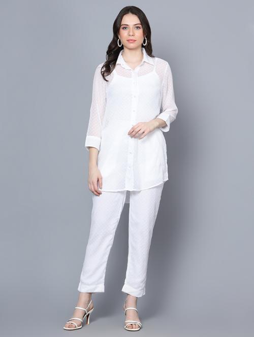 women self designed shirt and trouser co-ord set - 20444580 - Very Small Image - 1