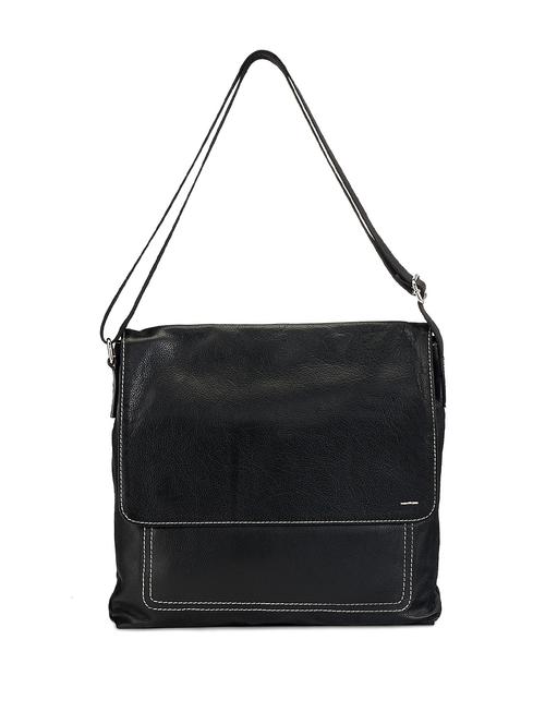 black leather messenger bag - 20447 - Very Small Image - 1