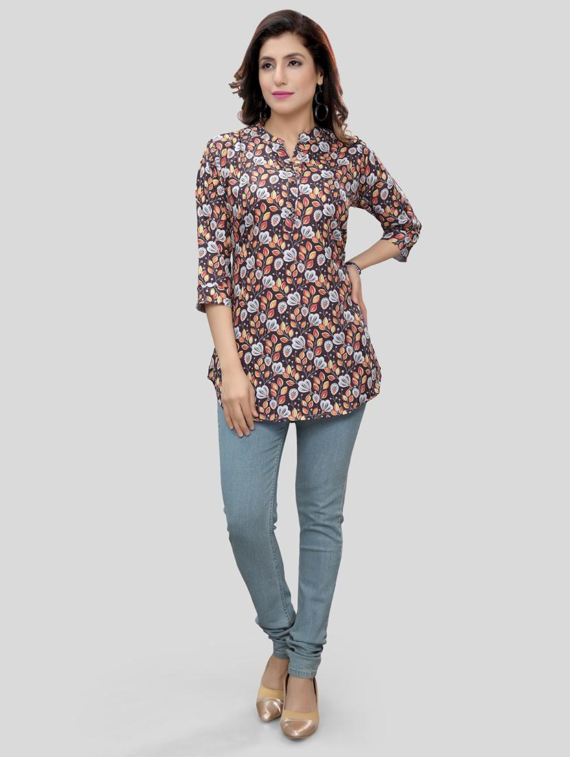women multi color mandarin neck a-line kurti - 20448891 - Zoom Image - 3