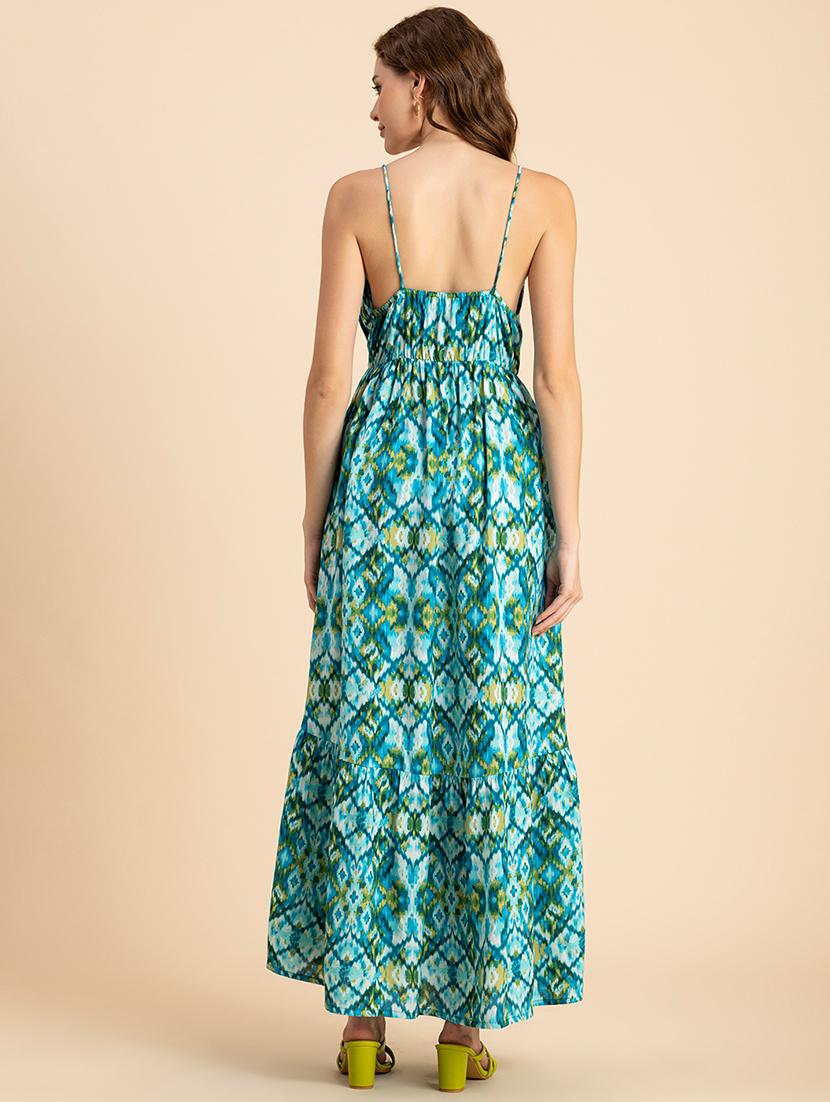 green printed maxi dress - 20451553 - Standard Image - 3