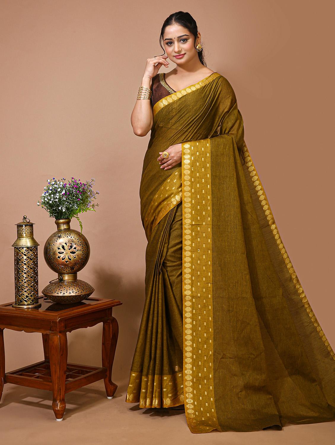 women's bordered royal blue colored saree - 20474350 - Zoom Image - 0