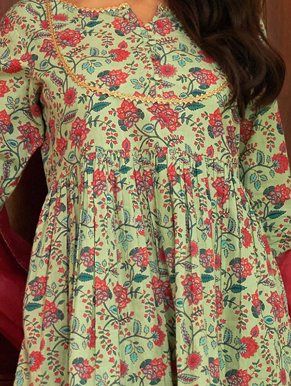 women floral printed kurta sharara set with dupatta - 20474368 - Standard Image - 3