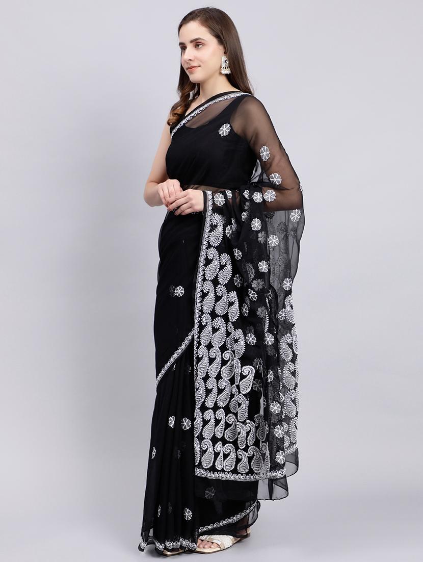 women's embroidered saree with blouse - 20478476 - Zoom Image - 2