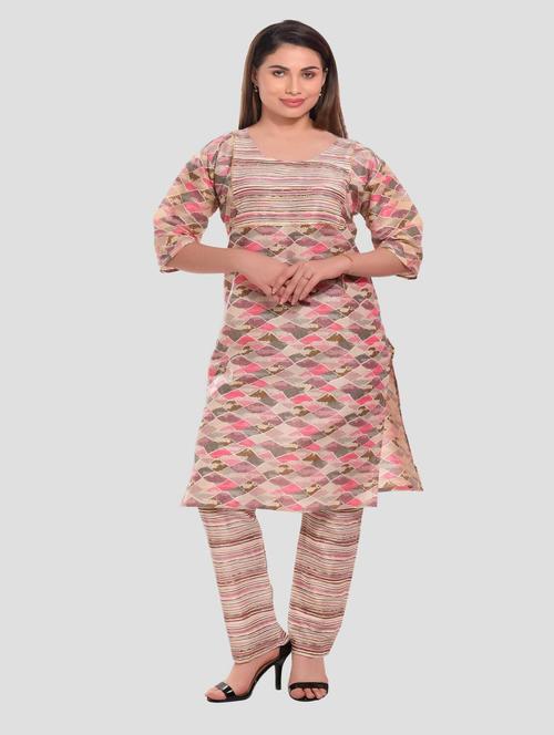women multi color round neck kurta pant set - 20478886 - Very Small Image - 1