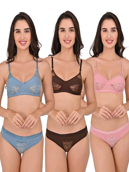 pack of 3 bras and panty set - 20485221 - Very Small Image - 1
