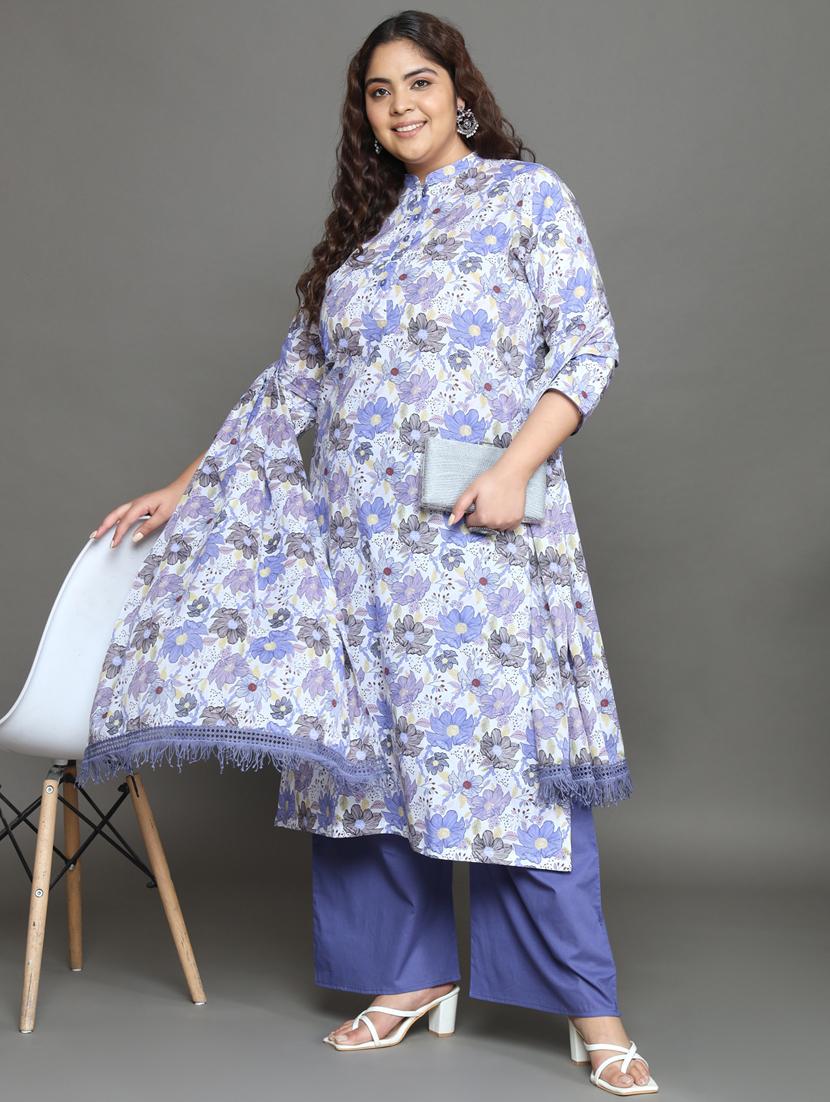 women multi color kurta palazzo set with dupatta