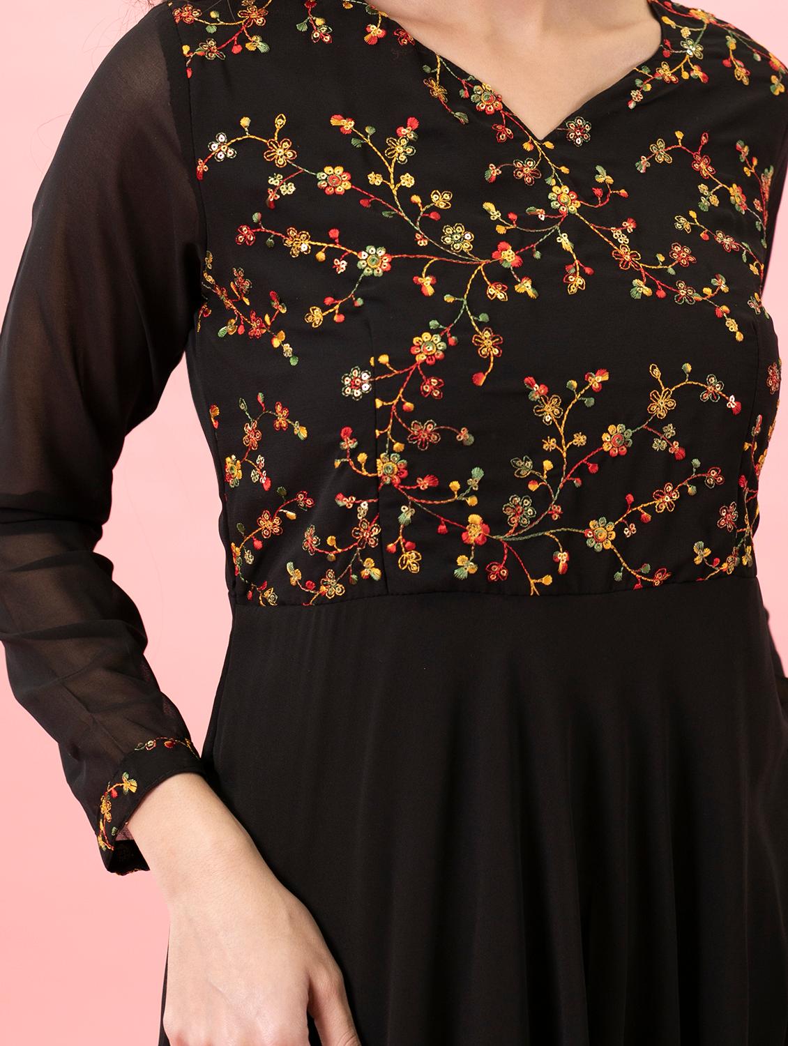 black anarkali ethnic dress - 20490637 - Standard Image - 5