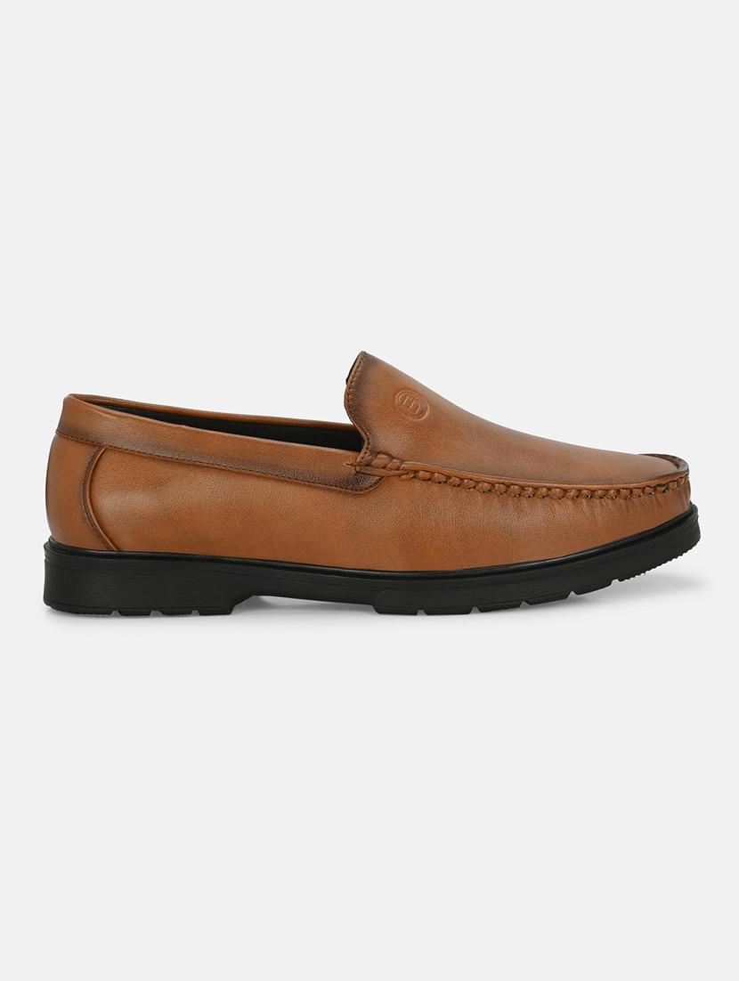 men tan slip on loafer