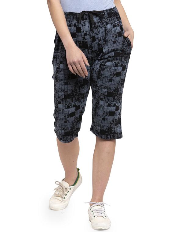 multi colored printed low rise capri - 20501434 -  Zoom Image - 0