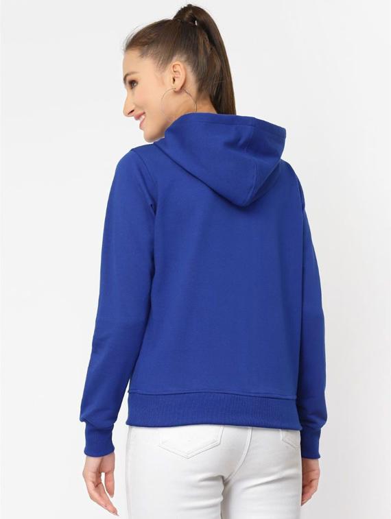 blue solid hooded sweatshirt - 20501699 - Standard Image - 2