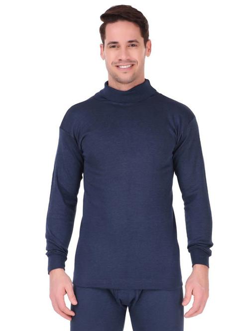 men full sleeved solid thermal top - 20501955 - Very Small Image - 1