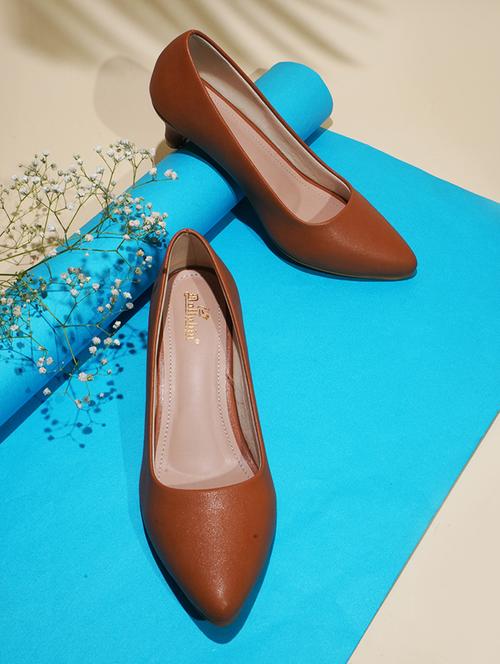 women brown slip on pump - 20508407 -  Standard Image - 0