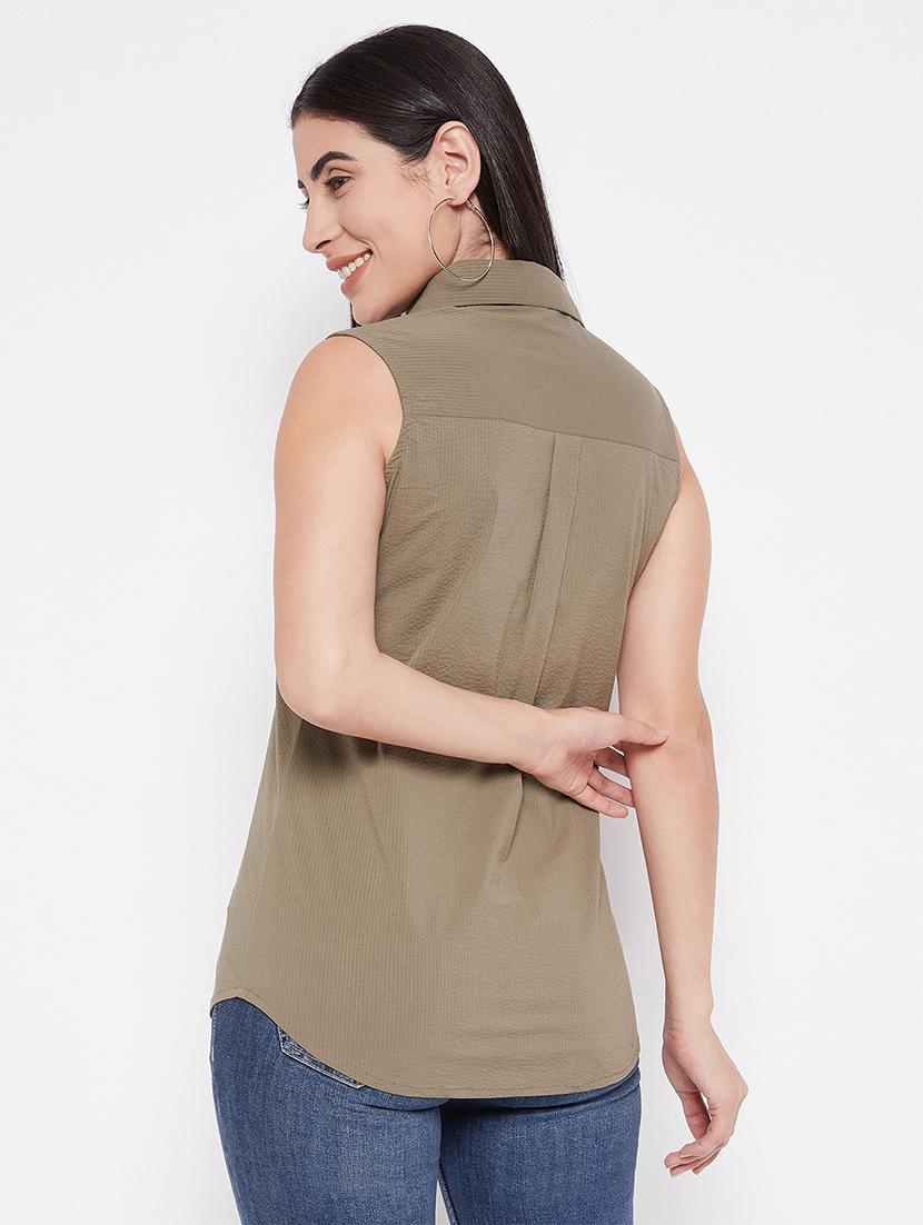 women solid shirt - 20511216 - Standard Image - 3