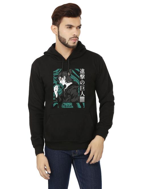 men black fleece chest print sweatshirt - 20511550 - Very Small Image - 1