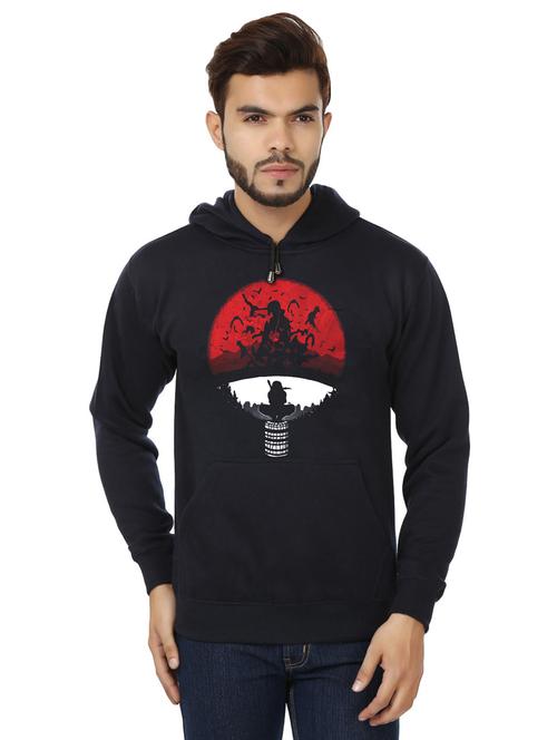 men black fleece chest print sweatshirt - 20511555 - Very Small Image - 1