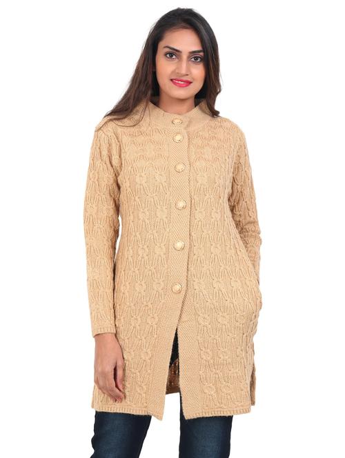 women self design woollen cardigan - 20512277 - Very Small Image - 1