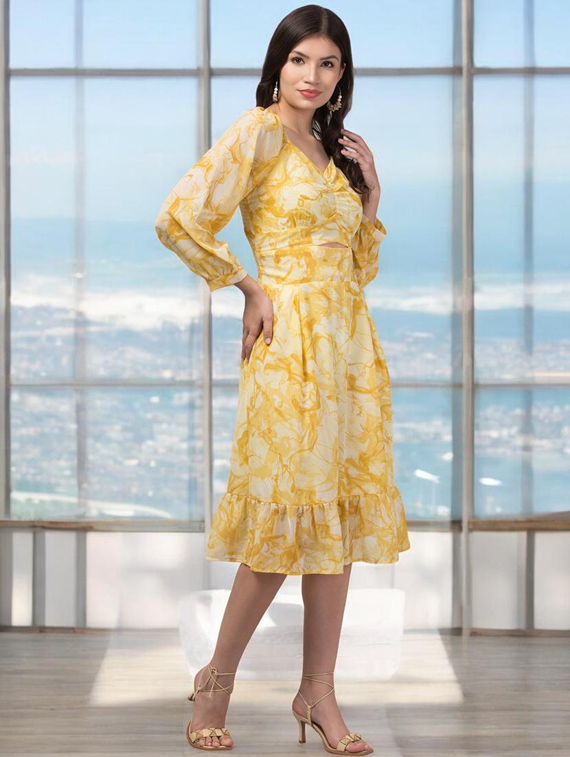 women printed off shoulder a-line dress - 20533933 - Standard Image - 2