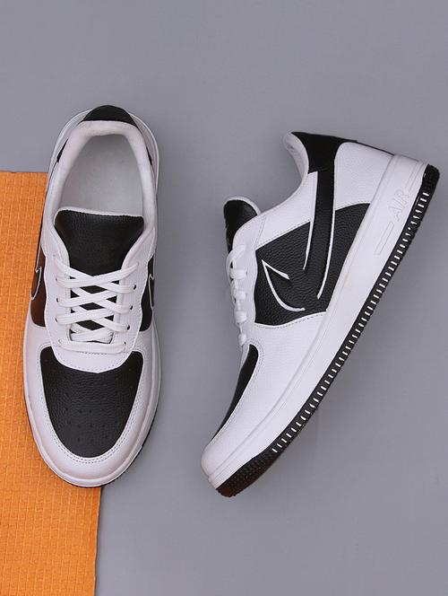 men color block white and black lace up sneaker - 20536437 - Very Small Image - 1