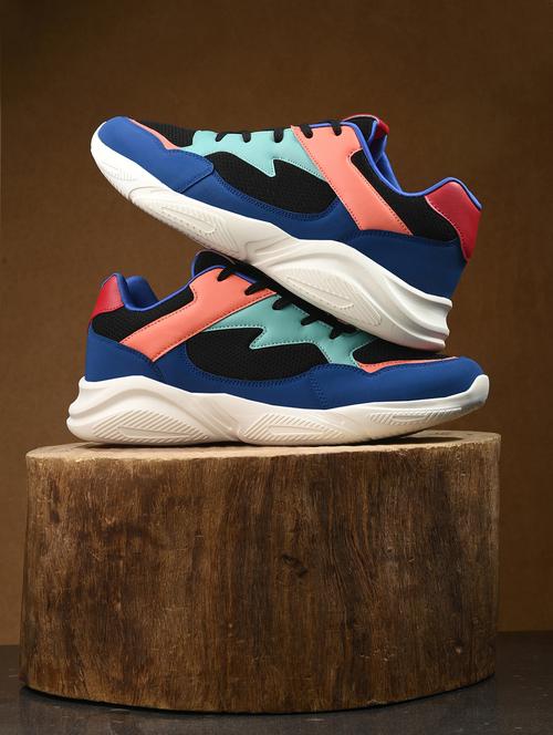 men color block multi colored lace up sport shoe - 20538679 - Very Small Image - 1
