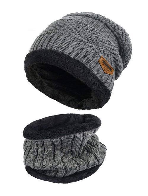 women grey wool winter cap - 20541458 - Very Small Image - 1