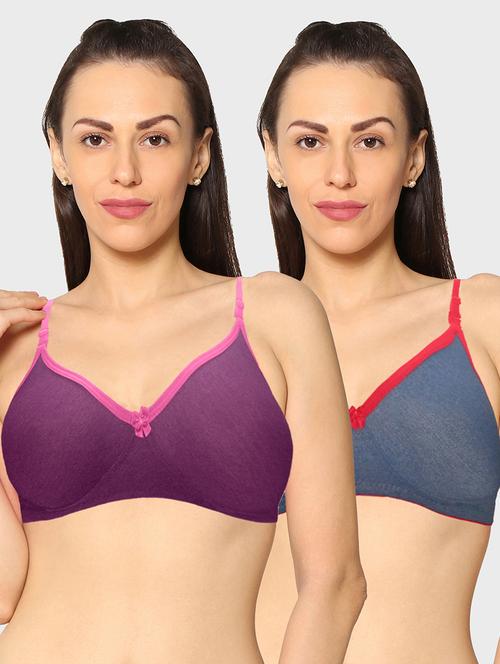 women pack of 2 solid t-shirt bra - 20560310 - Very Small Image - 1