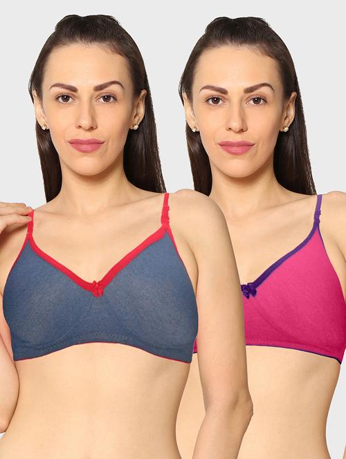 women pack of 2 solid t-shirt bra - 20560316 - Very Small Image - 1