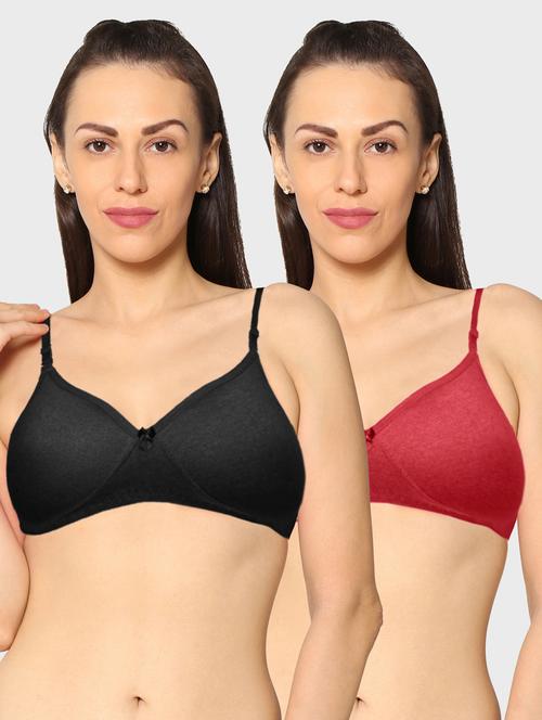 women pack of 2 solid t-shirt bra - 20560503 - Very Small Image - 1
