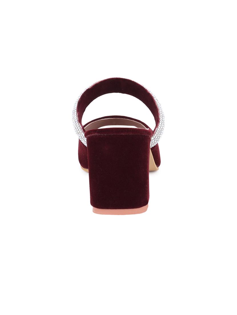 maroon synthetic mules - 20565710 - Zoom Image - 2