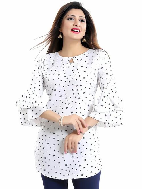 women white regular fit bell sleeved regular tunic - 20569330 -  Standard Image - 0