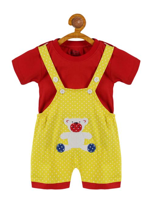 boys cotton dungarees twin set - 20569815 - Very Small Image - 1