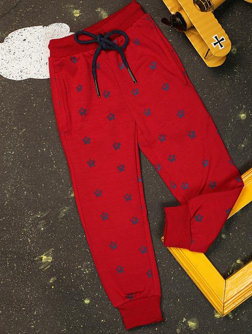 boys red printed casual joggers - 20595552 - Very Small Image - 1