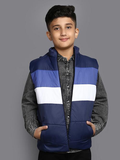 boys color block sleeveless quilted jacket - 20595913 - Very Small Image - 1