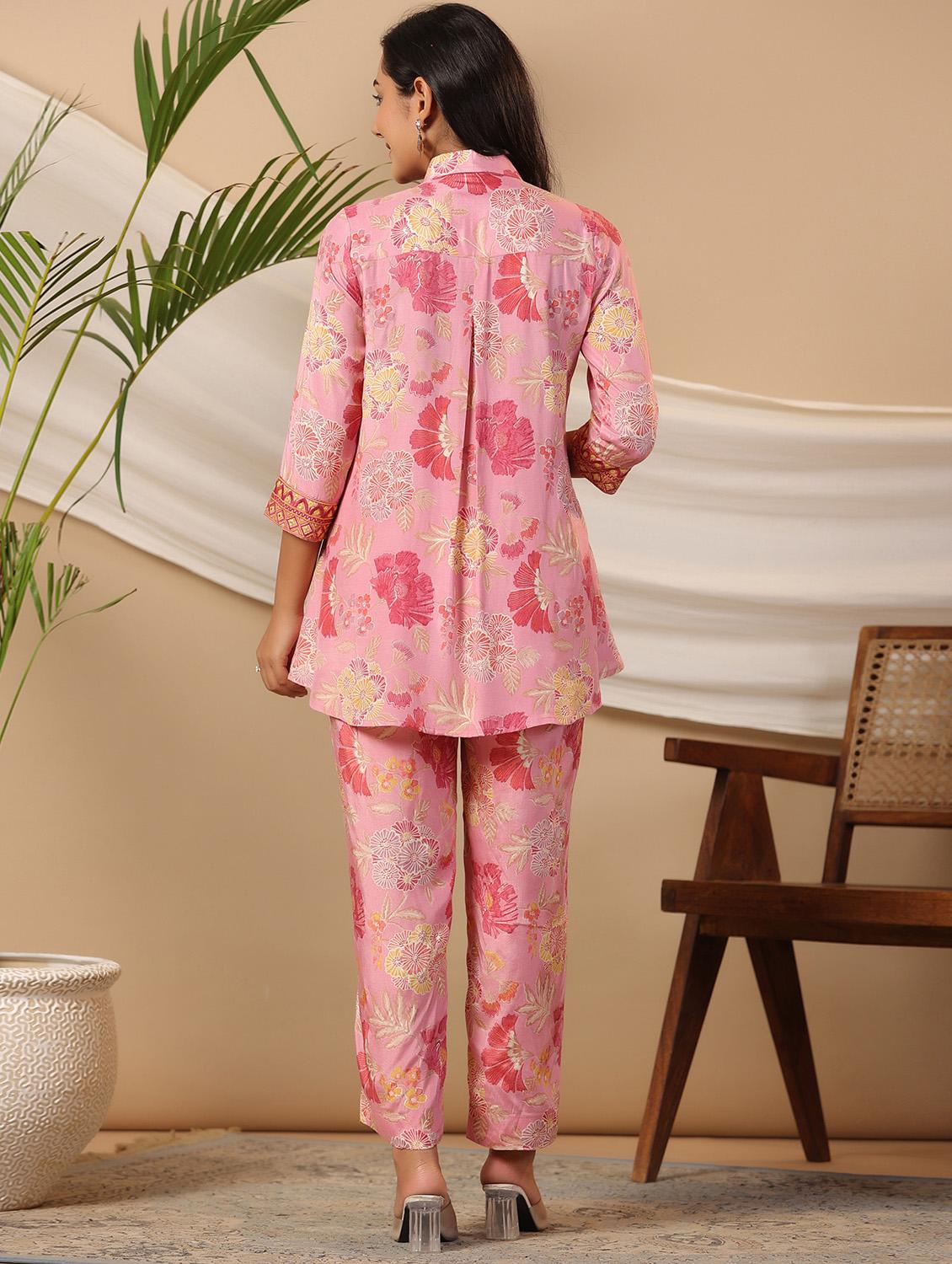 women pink floral printed coord set - 20596649 - Zoom Image - 2