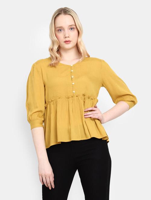 gold rayon a line top - 20600192 - Very Small Image - 1
