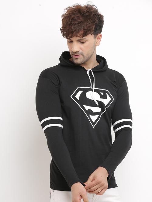 men black hood neck t-shirt - 20602387 - Very Small Image - 1