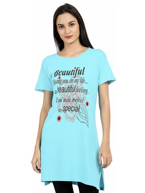 women round neck typographic printed regular t-shirt - 20602637 - Very Small Image - 1