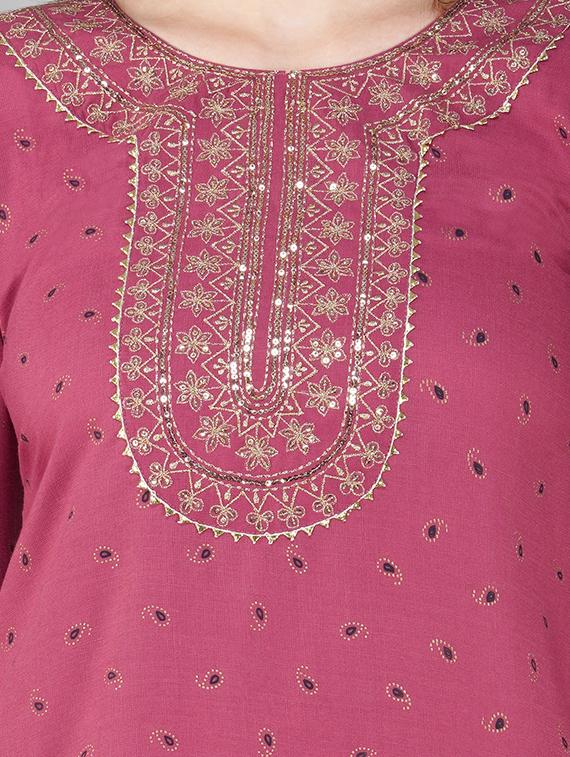 women three quarter sleeve kurta pant with dupatta set - 20605163 - Standard Image - 5