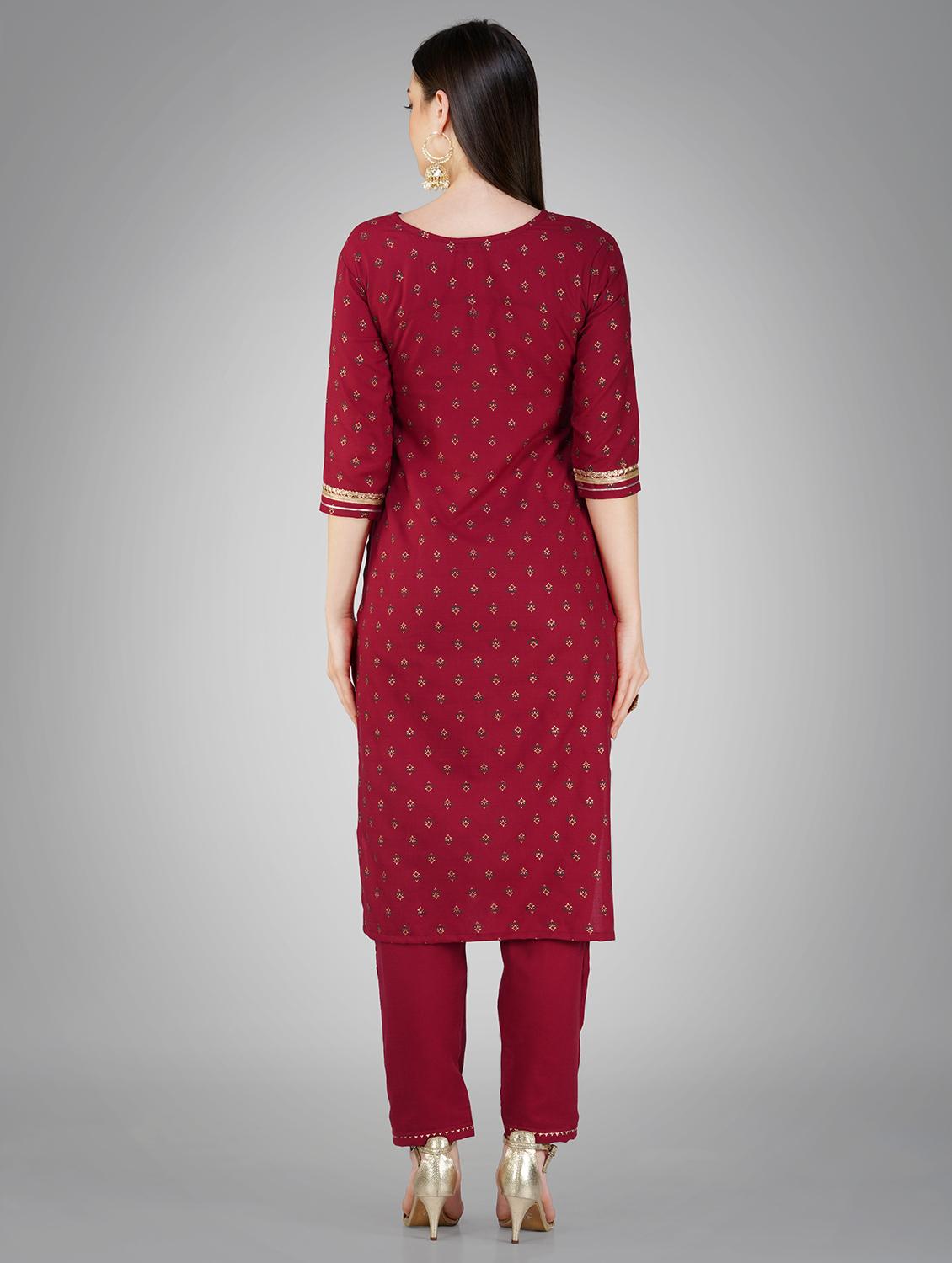 women three quarter sleeve kurta pant with dupatta set - 20605165 - Standard Image - 3