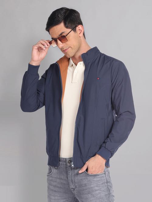 men blue polyester reversible jacket - 20609195 - Very Small Image - 1