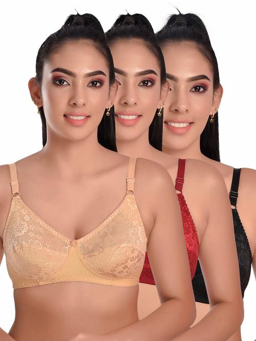 pack of 3 solid bras  - 20611751 - Very Small Image - 1
