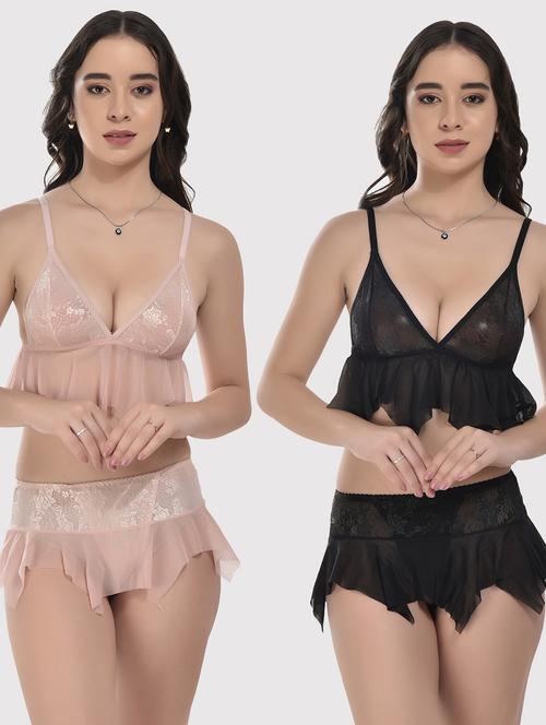 pack of 2 bralette and thongs set - 20611962 - Very Small Image - 1