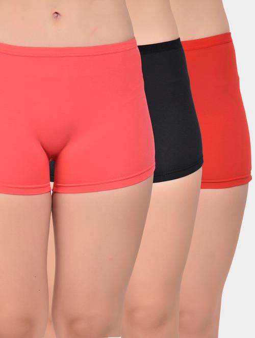 pack of 3 solid boy shorts panties - 20612262 - Very Small Image - 1