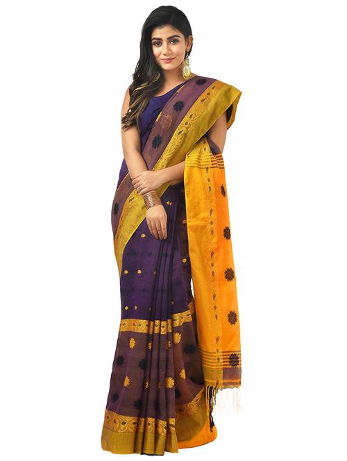 women multi color self design handloom saree with blouse - 20614399 - Very Small Image - 1