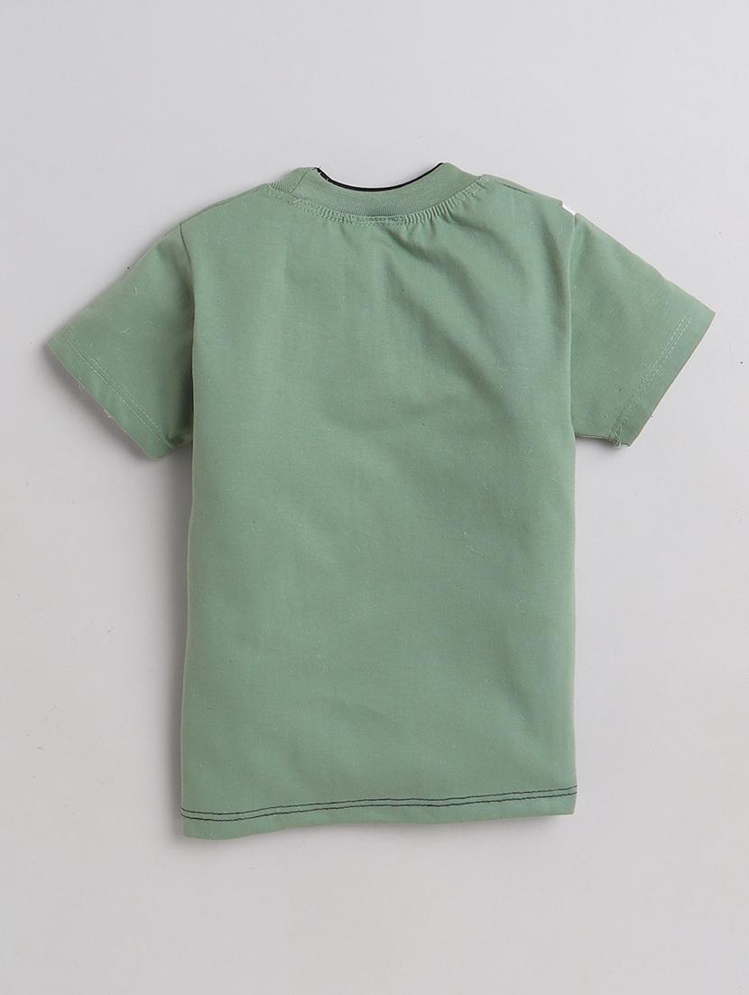 green front printed t-shirt & shorts set - 20625732 - Zoom Image - 2