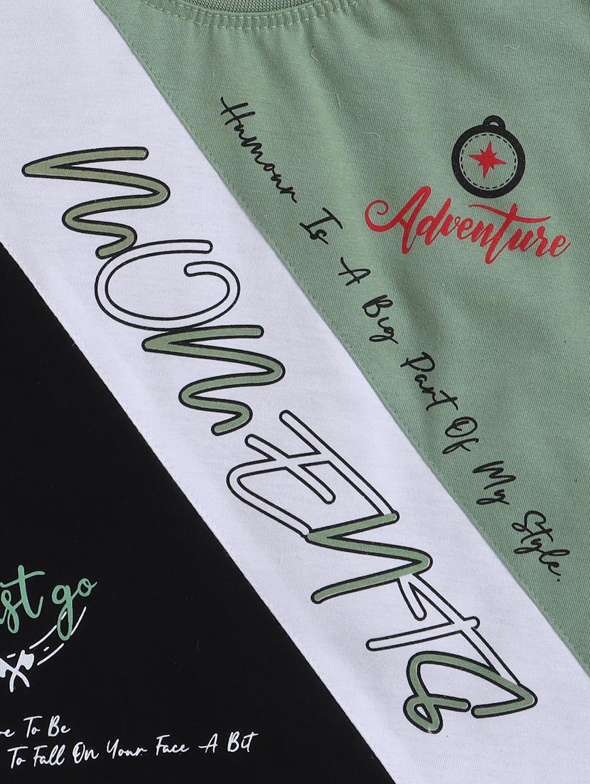 green front printed t-shirt & shorts set - 20625732 - Zoom Image - 3